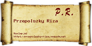 Przepolszky Riza névjegykártya